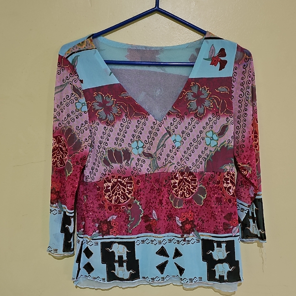 Floral V-Neck Women's Top